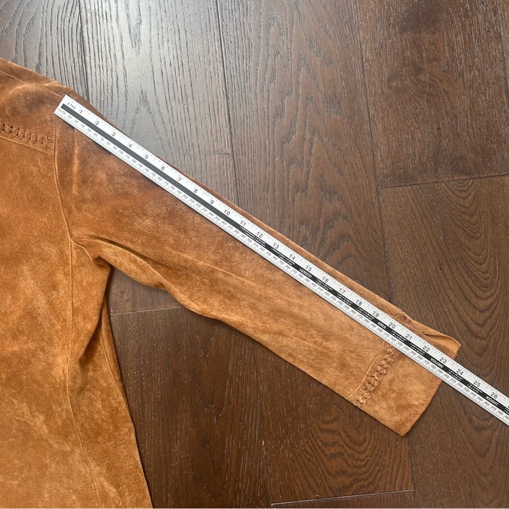Vintage Danier Canada Leather Suede Women's Jacket Sz S Brown Coat Button Up - Picture 7 of 9